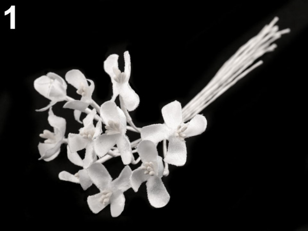 Luxusní květ na dlouhém drátku / polotovar na vývazky