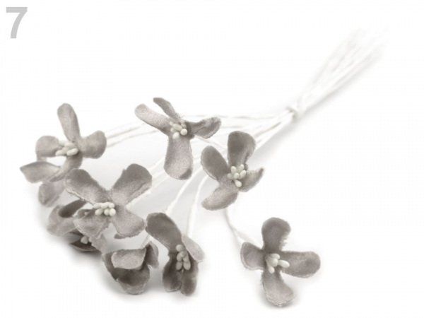 Luxusní květ na dlouhém drátku / polotovar na vývazky