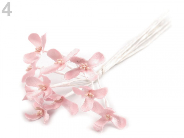 Luxusní květ na dlouhém drátku / polotovar na vývazky