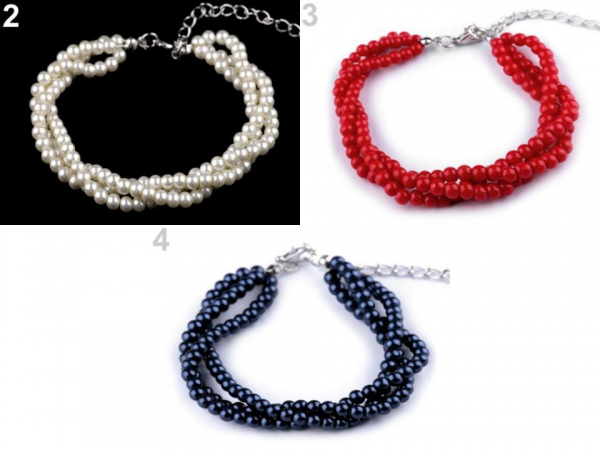 Perlový náramek třířadý