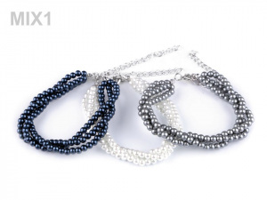 Perlový náramek třířadý