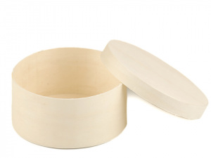 Dřevěná krabička kulatá k dozdobení