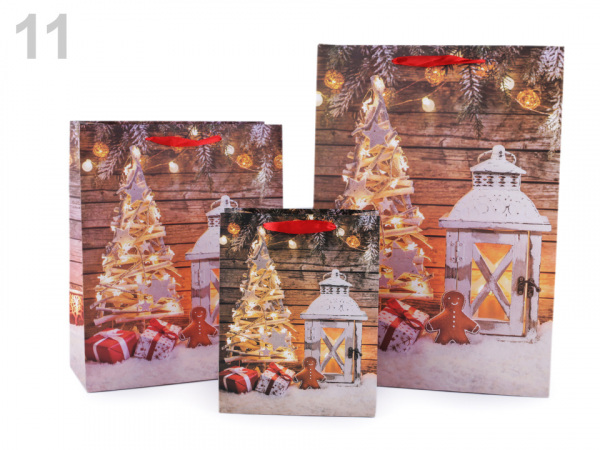 Dárková taška vánoční, sada 3 velikostí