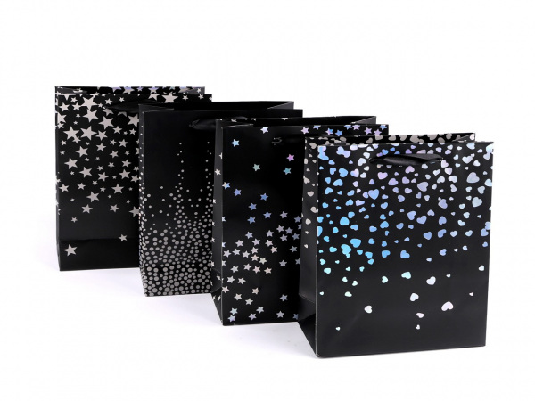 Dárková taška srdce, malá velikost, sada 4 ks