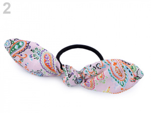 Gumička do vlasů paisley s mašlí / oušky