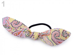 Gumička do vlasů paisley s mašlí / oušky