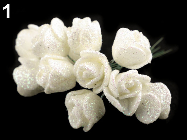 Růže na drátku s glitry