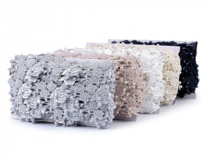 Vzdušná krajka s perlami šíře 43 mm