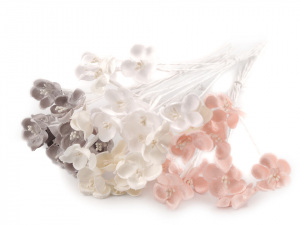 Luxusní květ na dlouhém drátku / polotovar na vývazky