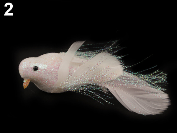 Dekorace ptáček s glitry a klipem