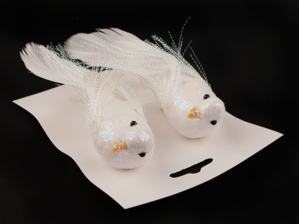 Dekorace ptáček s glitry a klipem