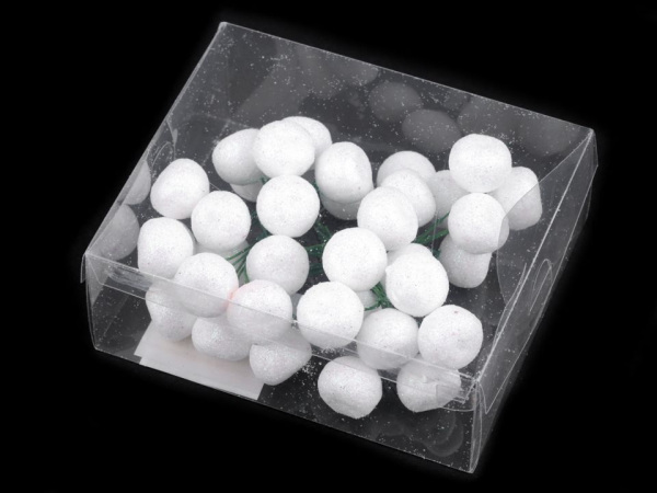 Vánoční bobule s glitry Ø18 mm