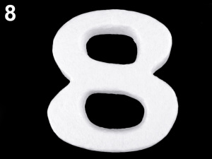 3D číslice výška 14 cm polystyren