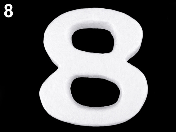 3D číslice výška 14 cm polystyren