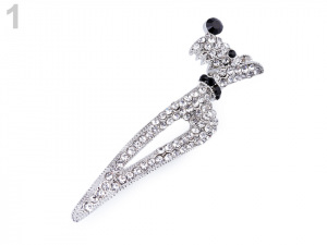 Brož s broušenými kamínky kočka, pes