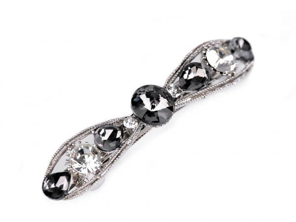 Francouzská spona do vlasů mašle s broušenými kamínky