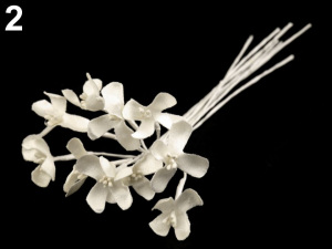 Luxusní květ na dlouhém drátku / polotovar na vývazky