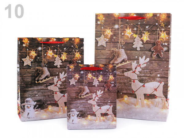 Dárková taška vánoční, sada 3 velikostí