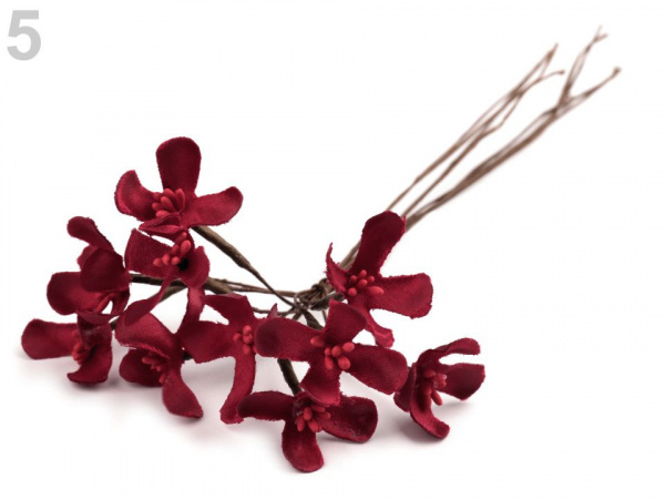 Luxusní květ na dlouhém drátku / polotovar na vývazky