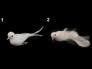 Dekorace ptáček s glitry a klipem