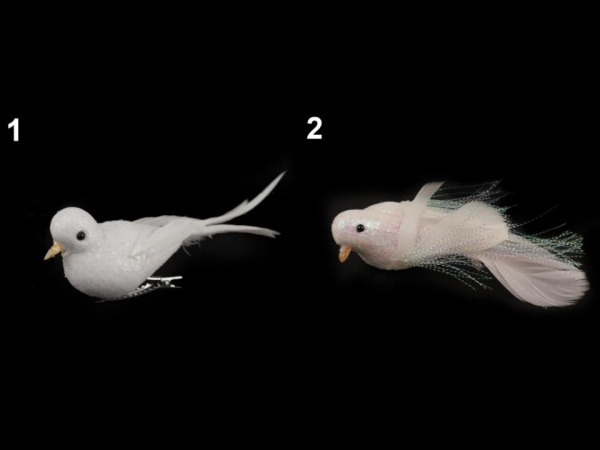 Dekorace ptáček s glitry a klipem