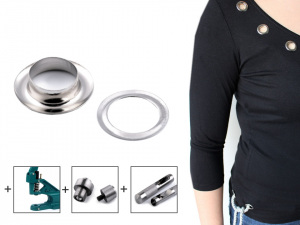 Průchodky s podložkou lesklé Ø17 mm nerezavějící