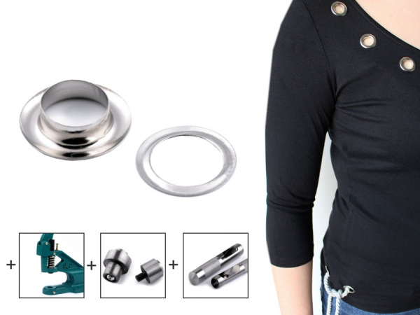 Průchodky s podložkou lesklé Ø17 mm nerezavějící