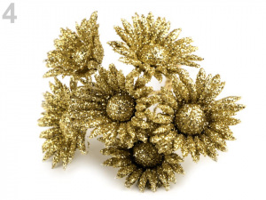 Květ na drátku s glitry