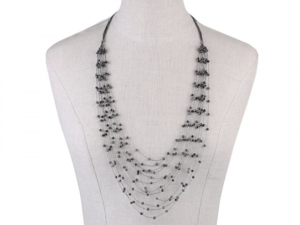 Náhrdelník z broušených korálků víceřadý