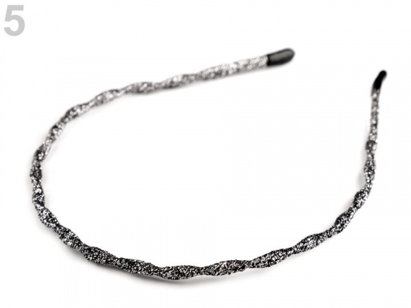 Kroucená čelenka do vlasů s lurexem