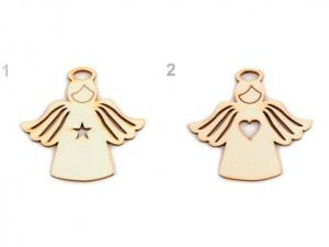 Dřevěný anděl 77x78 mm