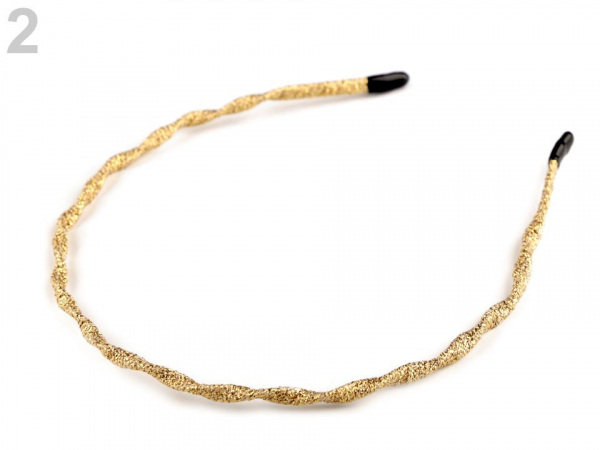 Kroucená čelenka do vlasů s lurexem