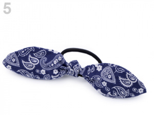 Gumička do vlasů paisley s mašlí / oušky