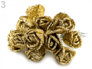 Růže na drátku s glitry