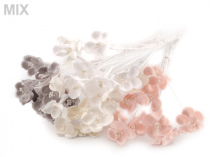 Luxusní květ na dlouhém drátku / polotovar na vývazky