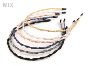 Kroucená čelenka do vlasů s lurexem