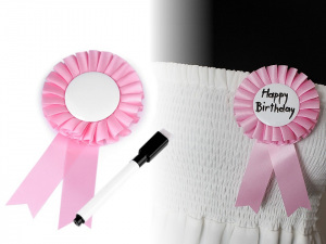 Párty brož / odznak Ø8 cm s popisovačem