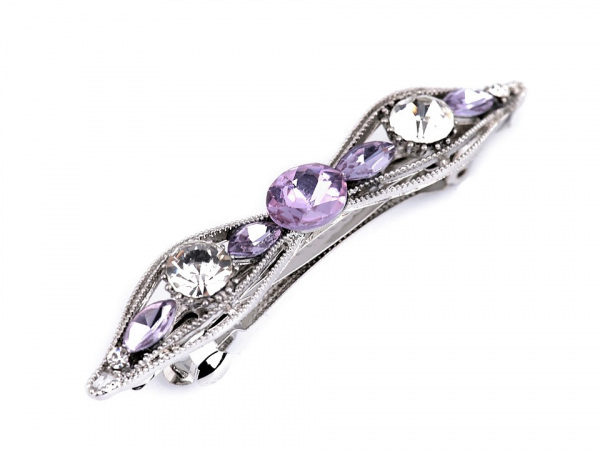 Francouzská spona do vlasů mašle s broušenými kamínky