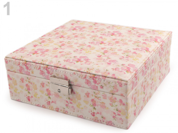 Šperkovnice s květy 8x21x21 cm