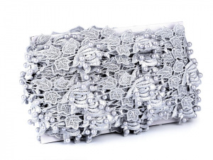 Vzdušná krajka s perlami šíře 43 mm