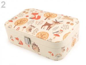 Šperkovnice s potiskem liška, jelen, sova 7x14,5x22,5 cm