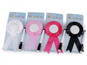 Párty brož / odznak Ø8 cm s popisovačem