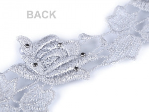 Vzdušná krajka s perlami šíře 43 mm