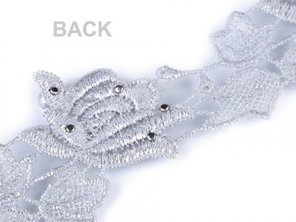 Vzdušná krajka s perlami šíře 43 mm