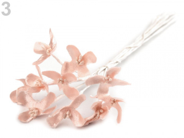 Luxusní květ na dlouhém drátku / polotovar na vývazky