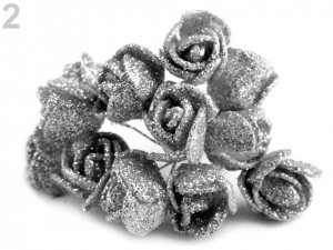 Růže na drátku s glitry