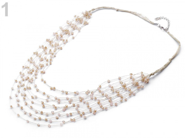 Náhrdelník z broušených korálků víceřadý