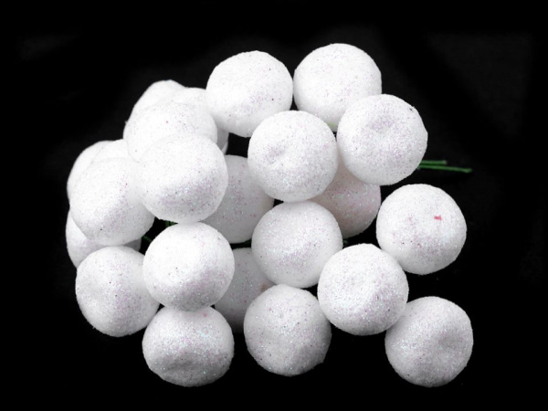 Vánoční bobule s glitry Ø18 mm