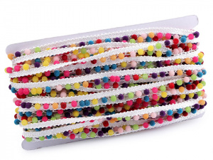 Polyesterový prýmek / paspulka se sametovými perlami šíře 12 mm