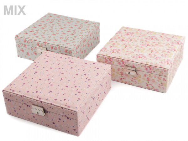 Šperkovnice s květy 8x21x21 cm